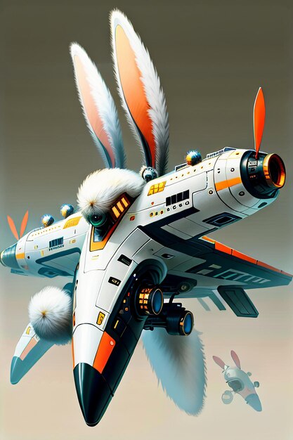 Rabbit Technology Army Air Vehicle Rabbit Soldier Flying Aircraft Science Fiction Helicopter