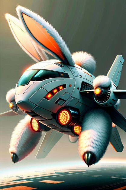 Rabbit Technology Army Air Vehicle Rabbit Soldier Flying Aircraft Science Fiction Helicopter