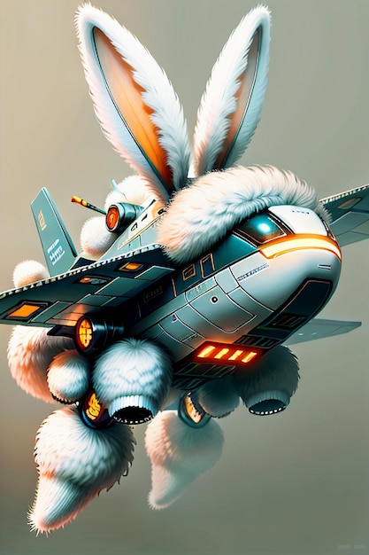 Rabbit Technology Army Air Vehicle Rabbit Soldier Flying Aircraft Science Fiction Helicopter