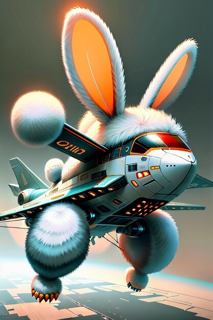 Rabbit Technology Army Air Vehicle Rabbit Soldier Flying Aircraft Science Fiction Helicopter