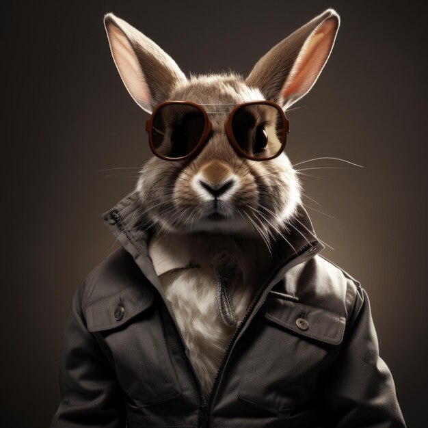 A rabbit wearing sunglasses and a vest