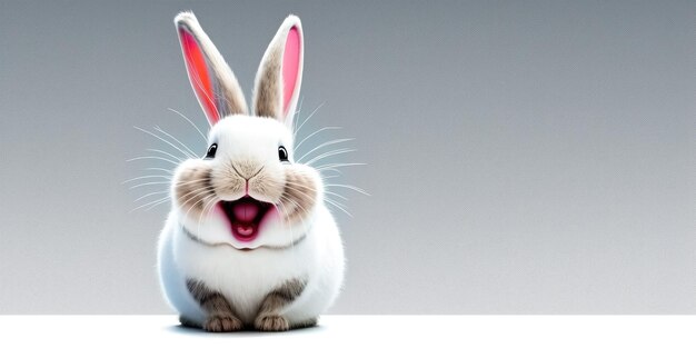 A rabbit with a big smile on his face