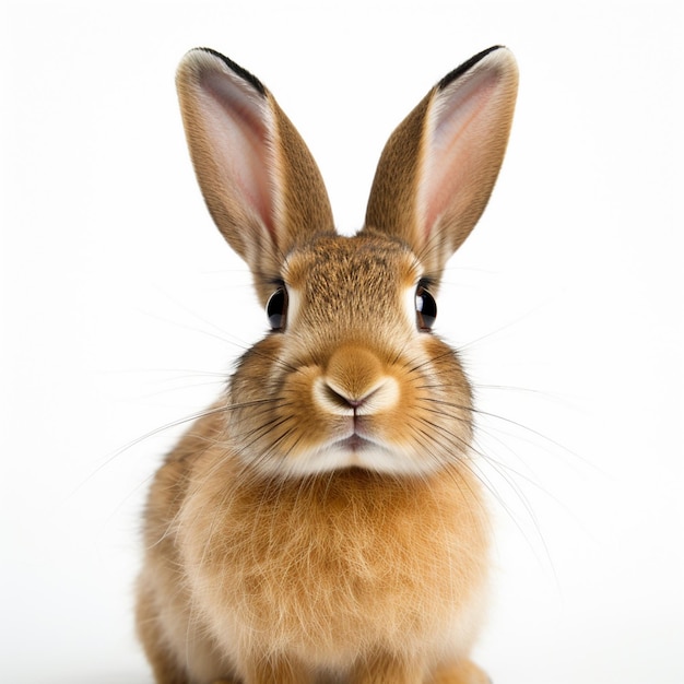 a rabbit with brown ears and a brown face and ears