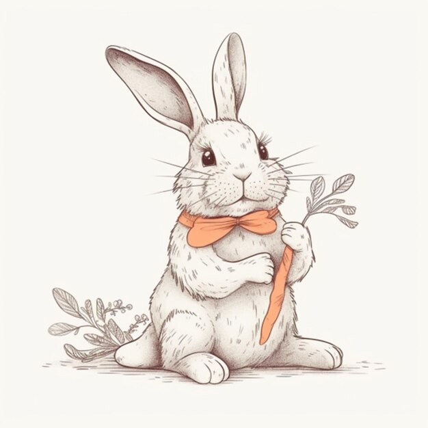 Rabbit with carrot illustration