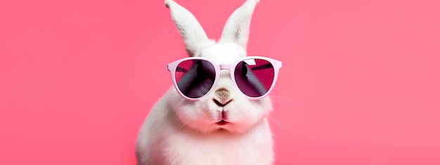 Rabbit with glasses background Generative AI