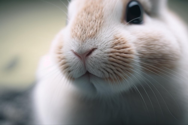 A rabbit with a pink nose