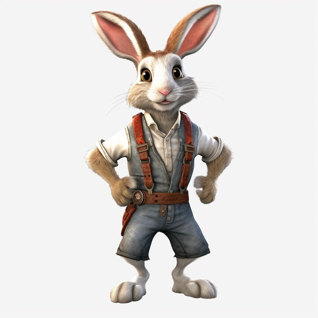 Кролик в рубашке с надписью «кролик».