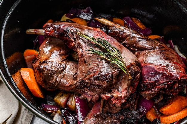 Rabbit with Vegetable in White Wine Sauce