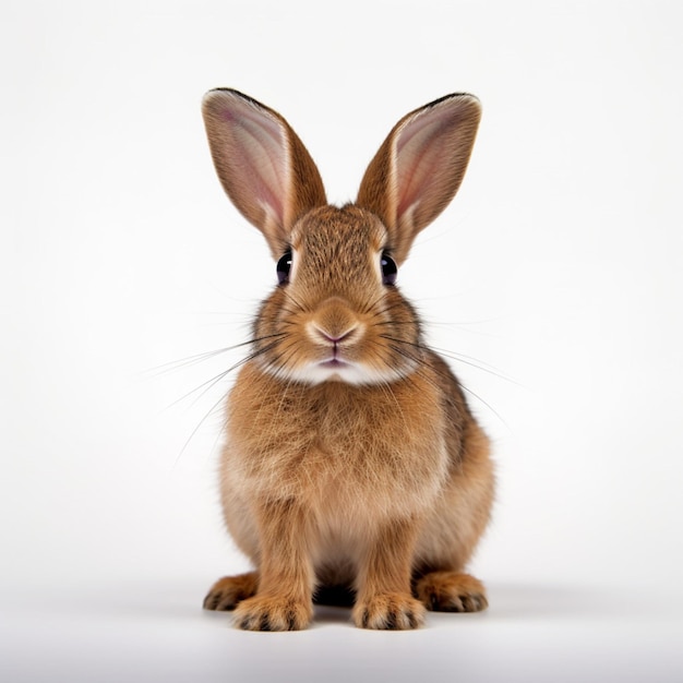 Rabbit with white background high quality ultra hd