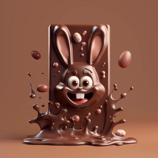 Rabbitshaped cartoon chocolate bar