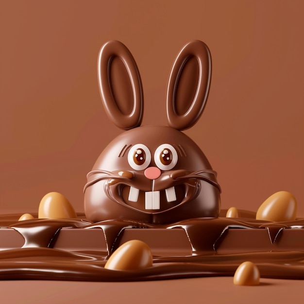 ウサギの形をした漫画のチョコレートバー