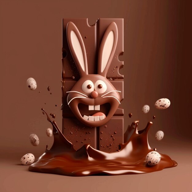 Rabbitshaped cartoon chocolate bar