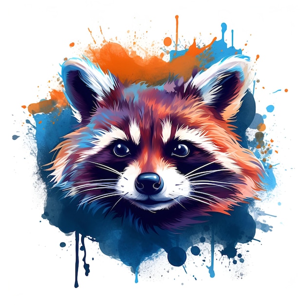 raccoon icon on a white background portrait of an animal Illustration AI generation