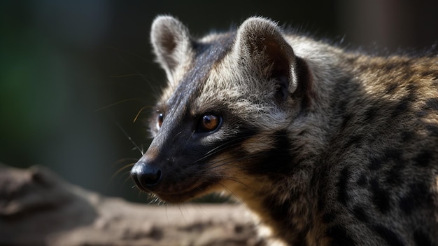 アライグマがカメラを見ています。