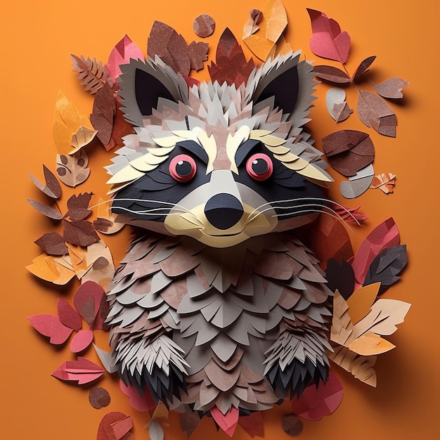 Raccoon paper style Generative AI