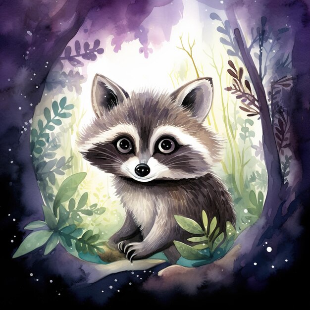 a raccoon that is in the jungle