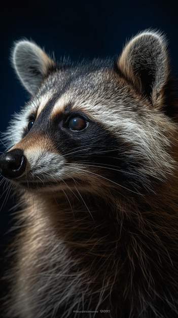 Raccoon with a black nose