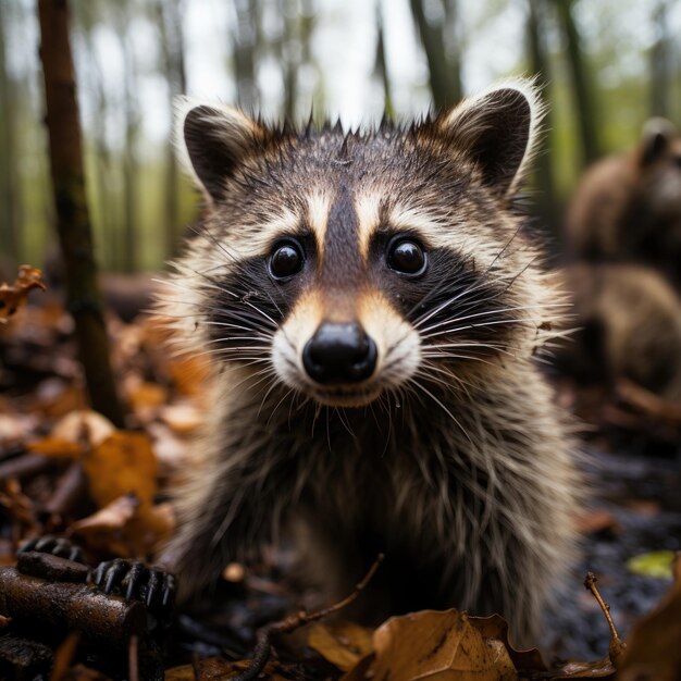 Photo a raccoon with a mouth that has a mouth that says raccoon on it.