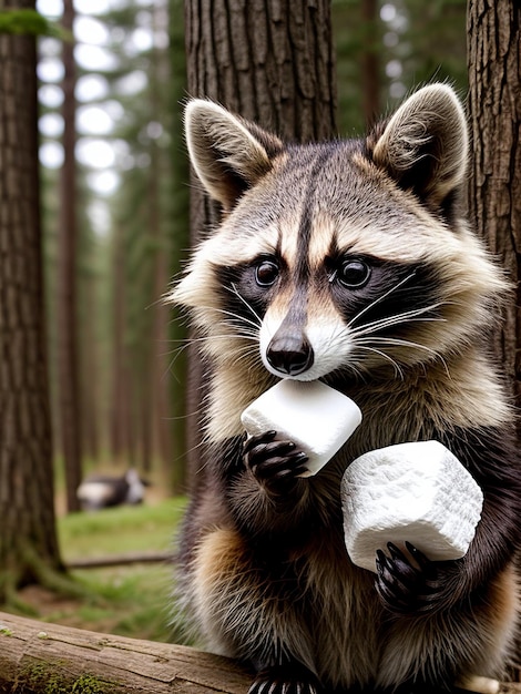 A Raccoons Sweet Adventure in the Forest