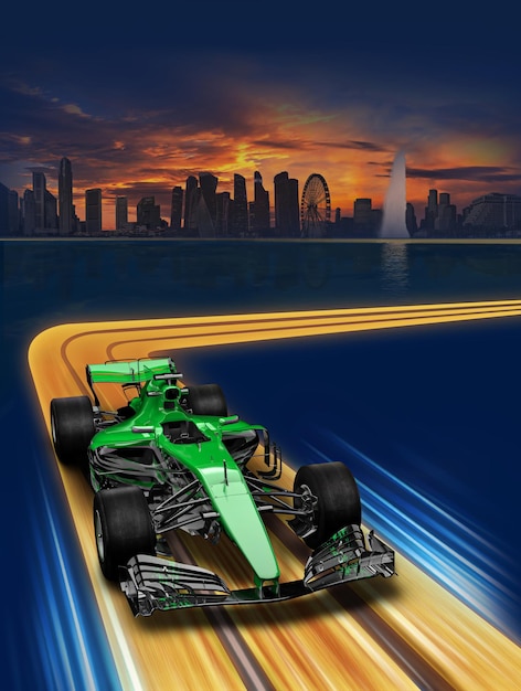 Premium Photo  Race car 3d rendering 3d illustration