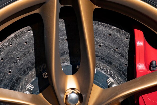 Race car brake disc detail
