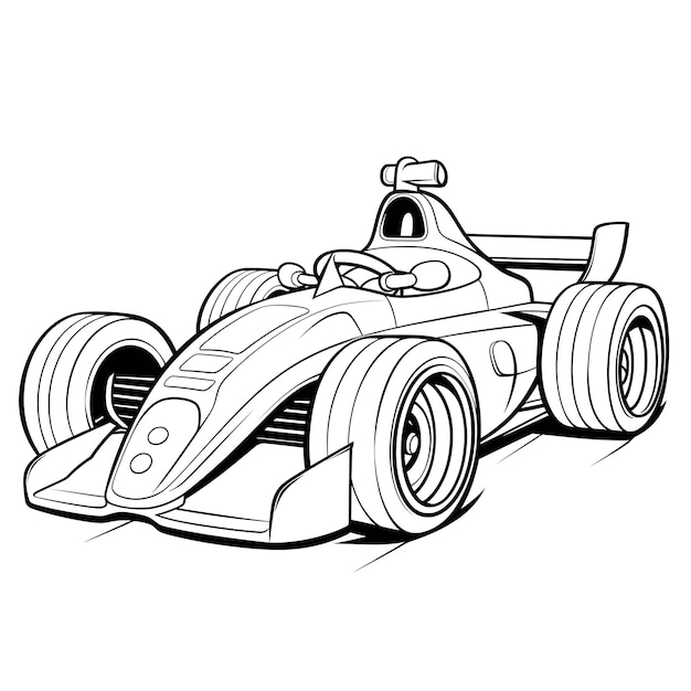 Photo race car coloring page for children and kids image only