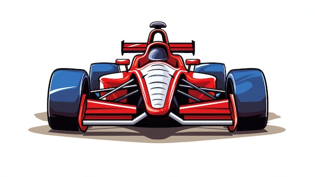 A race car sticker contoured on a white background