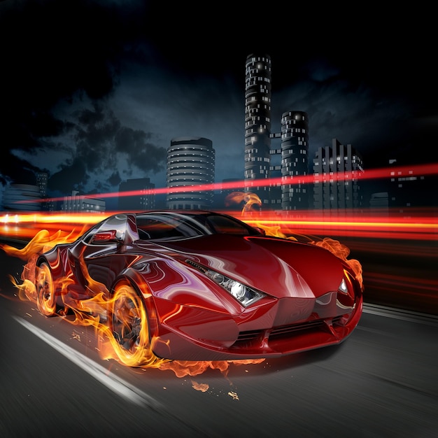 race on the night streets my own car design not associated with any brand