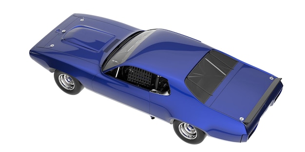 Raceauto geïsoleerd op achtergrond 3D-rendering illustratie