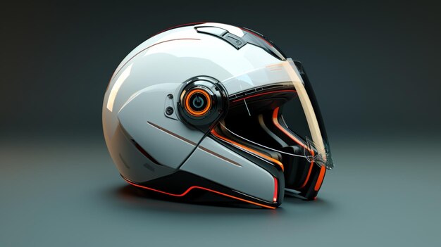 Photo racer motorcycle helmet aigenerated image