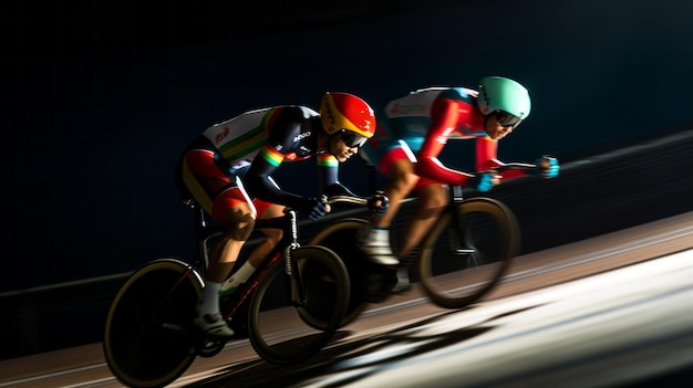 Racer on a Velodrome Cycling competition at the velodrome Extreme speed