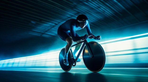 Racer on a Velodrome Cycling competition at the velodrome Extreme speed