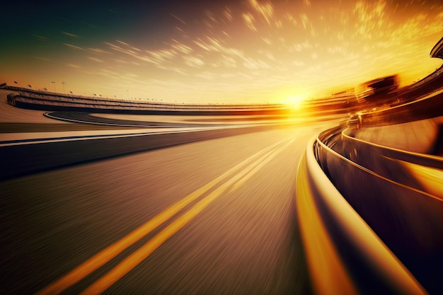 Racetrack motion during sunset