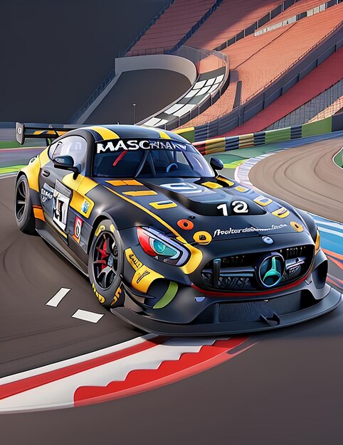 Racing car Ai image for tshirt design