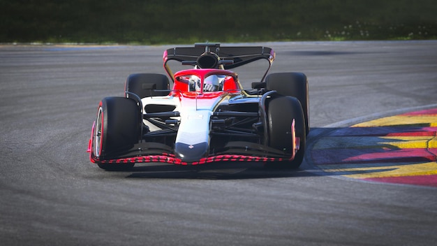 Racing car running on track