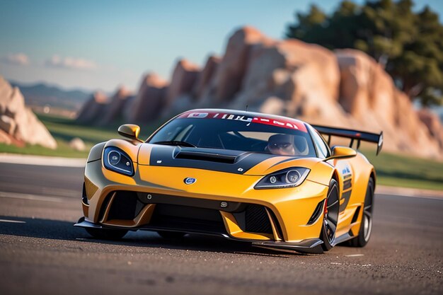 Racing Drift Supercar High Speed Photography Car Background Wallpaper Иллюстрация