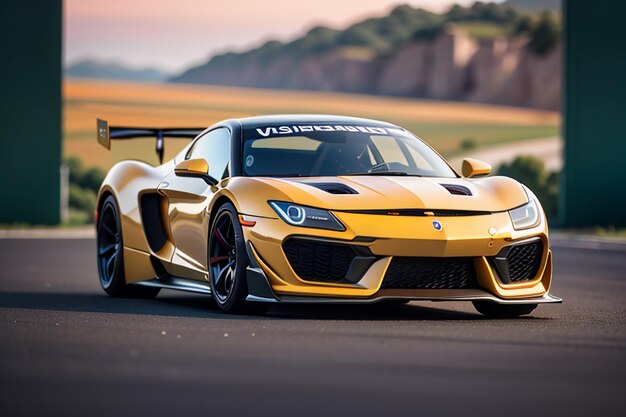 Racing Drift Supercar High Speed Photography Car Background Wallpaper Иллюстрация