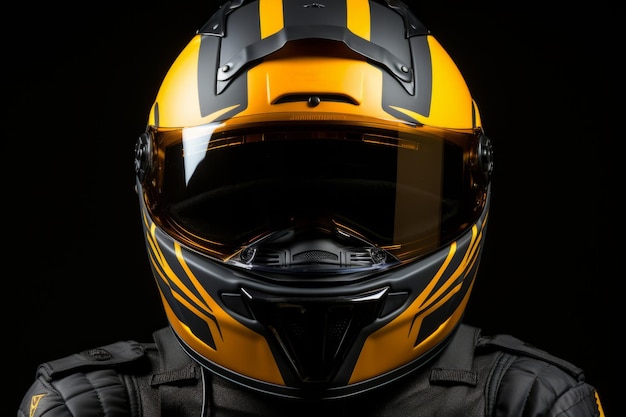 Racing driver's racing helmet and driving gloves representing gear for motorsports Generative AI