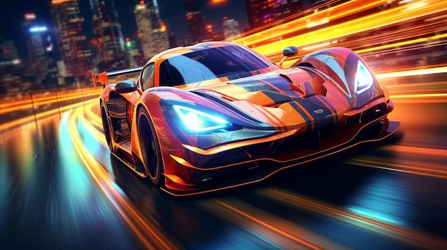 Racing game abstract poster