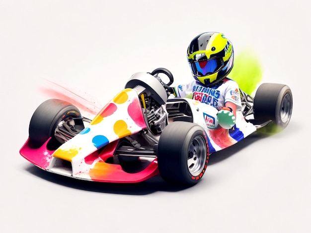 Racing go kart realistic 3d rendering photo