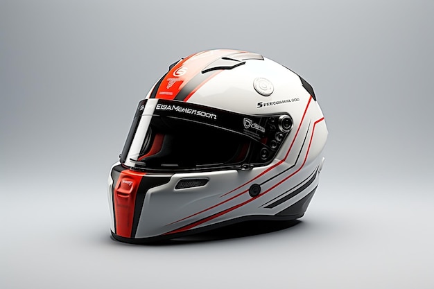 Racing Helmet Mockup on White Background Generative Ai
