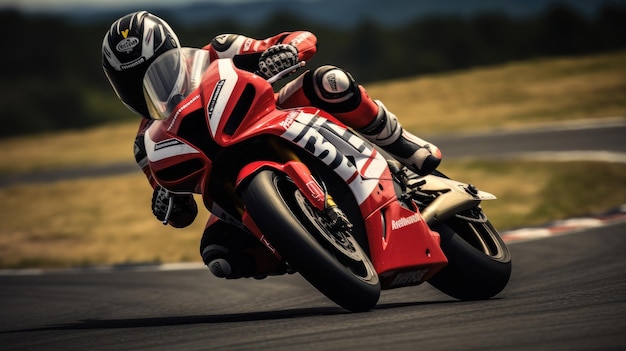 Racing Motorbike Speeding on Track Photography