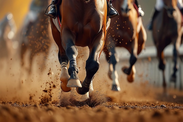 Racing spirit Horse in action dynamic sport of run racing