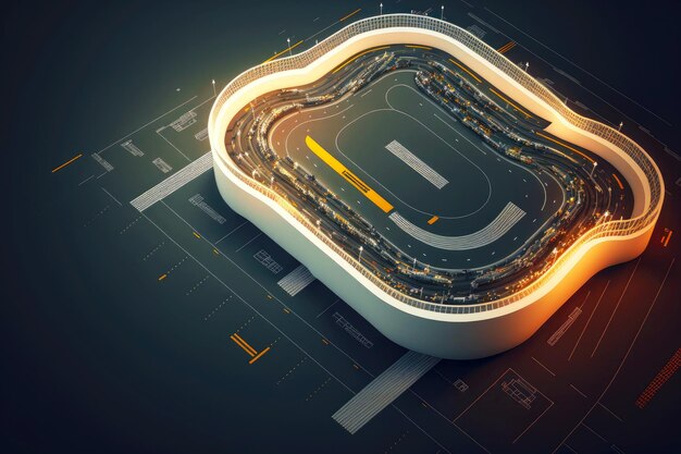 Photo racing track for sports competitions for championship motorsport generative ai