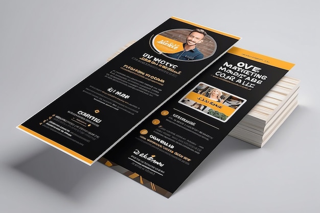 Rack Card dl flyer Template Design Marketing agency editable custom graphics