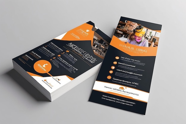 Rack Card dl flyer Template Design Marketing agency editable custom graphics