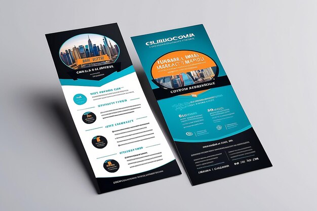 Rack Card dl flyer Template Design Marketing agency editable custom graphics