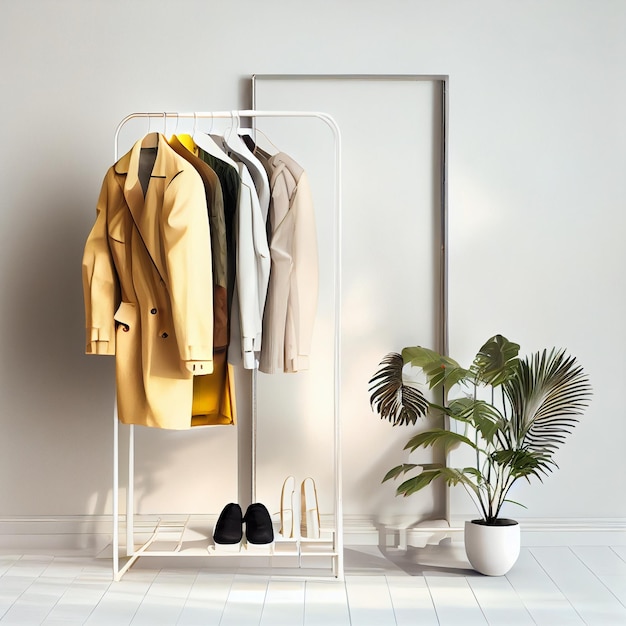 A Rack with Stylish Clothes