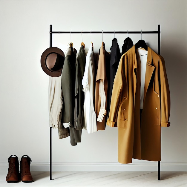 A Rack with Stylish Clothes