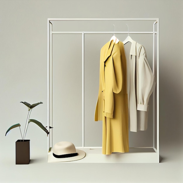 Photo a rack with stylish clothes